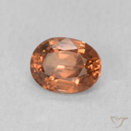 Zircone Arancione chiaro naturale da 0.59 ct, Ovale, VVS-VS