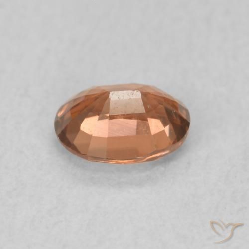 Zircone Arancione chiaro naturale da 0.59 ct, Ovale, VVS-VS