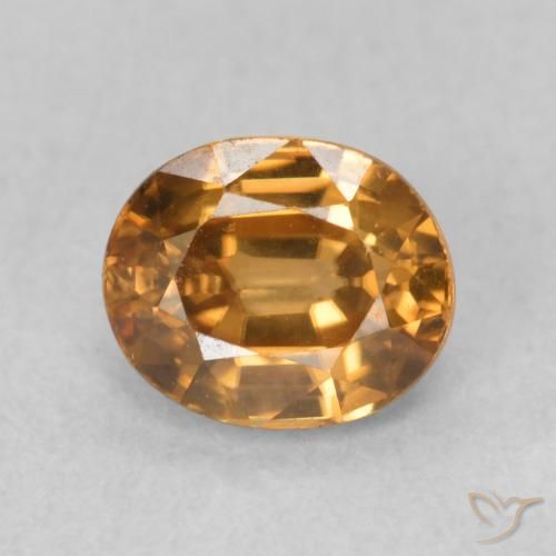 1.02ct Naturale Marrone arancio Zircone, Ovale, VVS-VS