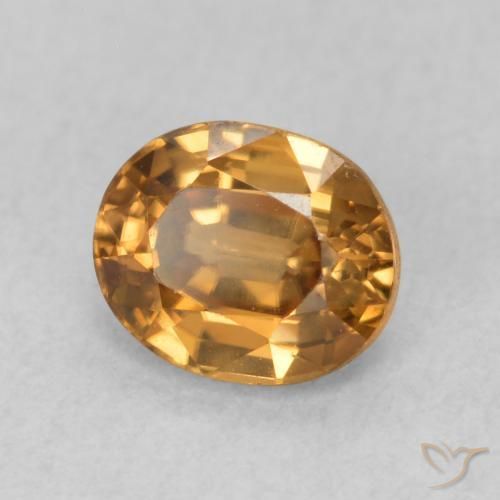 Zircone Marrone arancio naturale da 1.02 ct, Ovale, VVS-VS