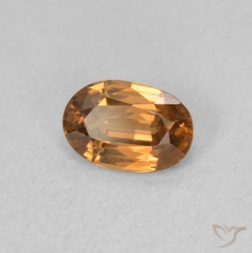 Zircone Arancio Medio naturale da 0.75 ct, Ovale, VVS-VS