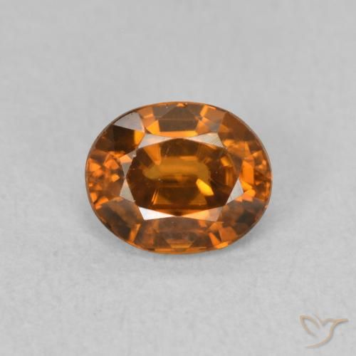 1.07ct Naturale Medium Dark-Orange Zircone, Ovale, VVS