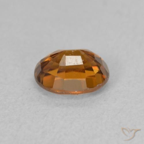 Zircone Medium Dark-Orange naturale da 1.07 ct, Ovale, VVS