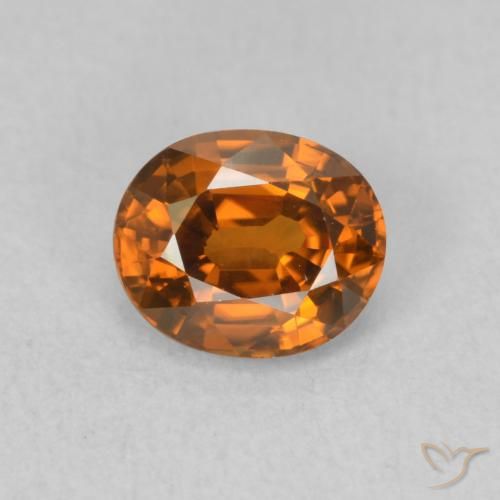 1.09ct Naturale Arancio Medio Zircone, Ovale, VVS