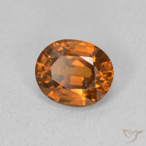 Zircone Arancio Medio naturale da 1.09 ct, Ovale, VVS