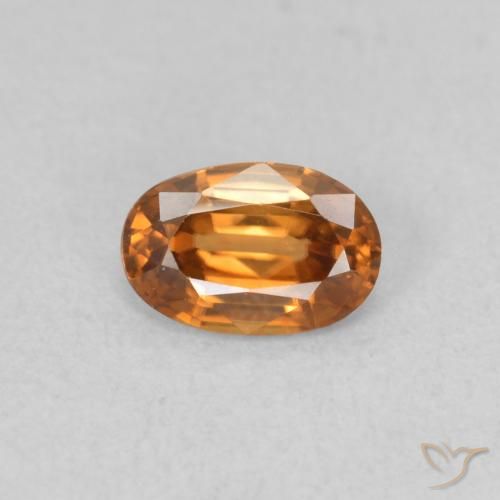 0.64ct Naturale Marrone arancio Zircone, Ovale, VVS
