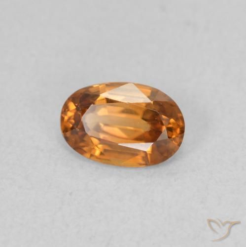 Zircone Marrone arancio naturale da 0.64 ct, Ovale, VVS