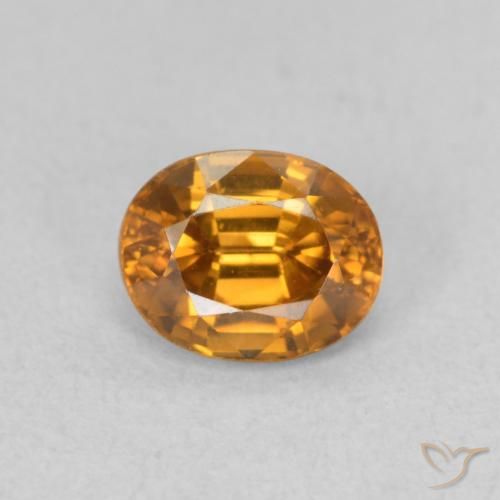 1.07ct Naturale Arancio Medio Zircone, Ovale, VVS