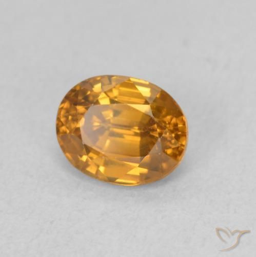 Zircone Arancio Medio naturale da 1.07 ct, Ovale, VVS