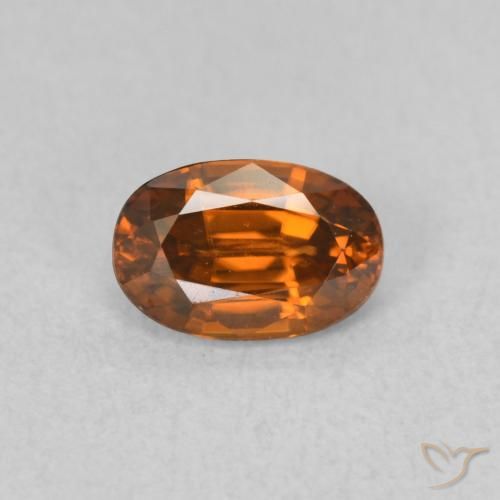 0.82ct Naturale Medium Dark-Orange Zircone, Ovale, VVS