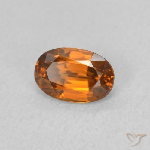 Zircone Medium Dark-Orange naturale da 0.82 ct, Ovale, VVS