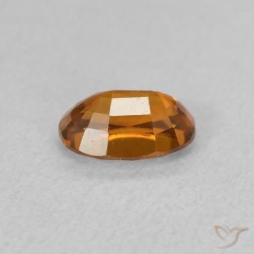 Zircone Medium Dark-Orange naturale da 0.82 ct, Ovale, VVS