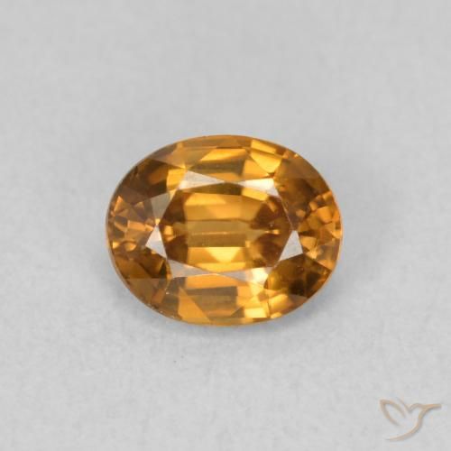 0.94ct Naturale Arancio Medio Zircone, Ovale, VVS