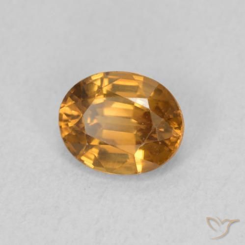 Zircone Arancio Medio naturale da 0.94 ct, Ovale, VVS