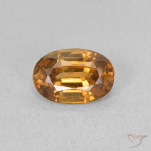 0.80ct Naturale Arancio Medio Zircone, Ovale, VVS