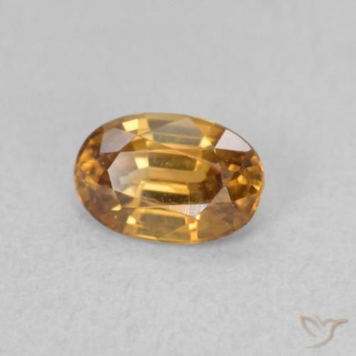 Zircone Arancio Medio naturale da 0.80 ct, Ovale, VVS