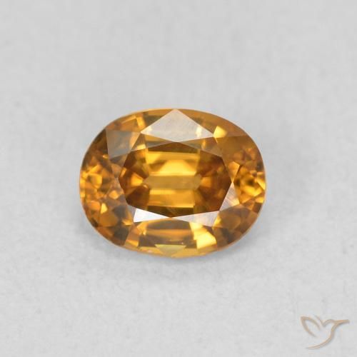 0.65ct Naturale Arancione marroncino Zircone, Ovale, VVS-VS
