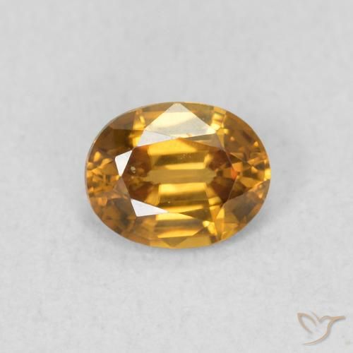 0.58ct Naturale Marrone dorato Zircone, Ovale, VVS