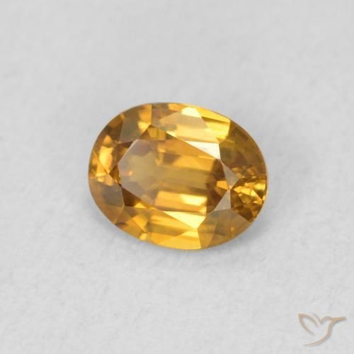 Zircone Marrone dorato naturale da 0.58 ct, Ovale, VVS