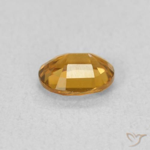 Zircone Marrone dorato naturale da 0.58 ct, Ovale, VVS