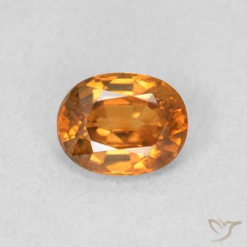 0.61ct Naturale Arancio Medio Zircone, Ovale, VVS-VS