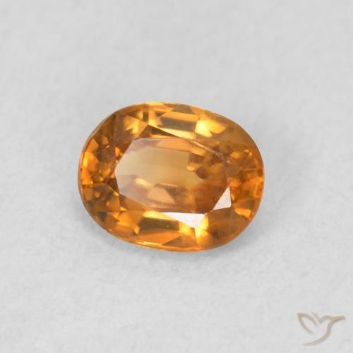 Zircone Arancio Medio naturale da 0.61 ct, Ovale, VVS-VS