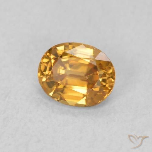 Zircone Arancio Medio naturale da 0.62 ct, Ovale, VVS