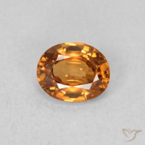0.61ct Naturale Arancio Medio Zircone, Ovale, VVS