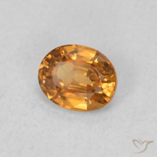 Zircone Arancio Medio naturale da 0.61 ct, Ovale, VVS