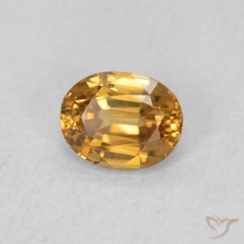 Zircone Arancio Medio naturale da 0.61 ct, Ovale, VVS