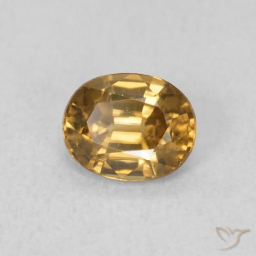 Zircone Marrone dorato naturale da 0.64 ct, Ovale, VVS