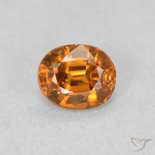 0.64ct Naturale Arancio Medio Zircone, Ovale, VVS