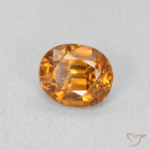 Zircone Arancio Medio naturale da 0.64 ct, Ovale, VVS