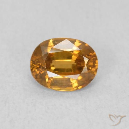 0.63ct Naturale Marrone arancio Zircone, Ovale, VVS
