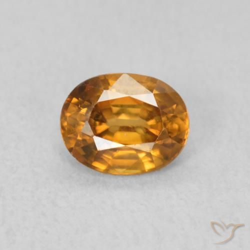 0.62ct Naturale Marrone arancio Zircone, Ovale, VVS-VS