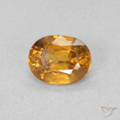 Zircone Marrone arancio naturale da 0.62 ct, Ovale, VVS-VS