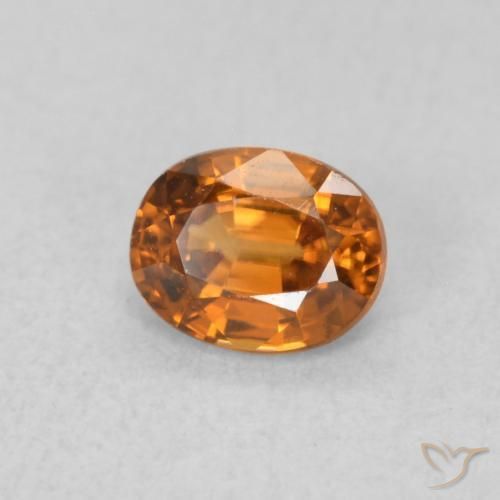 Zircone Arancione scuro naturale da 0.67 ct, Ovale, VVS