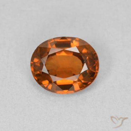 0.82ct Naturale Arancio Medio Zircone, Ovale, VVS