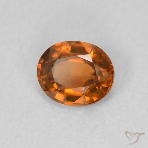 Zircone Arancio Medio naturale da 0.82 ct, Ovale, VVS