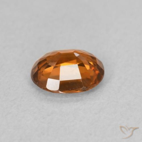 Zircone Arancio Medio naturale da 0.82 ct, Ovale, VVS