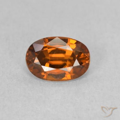 0.80ct Naturale Arancio Medio Zircone, Ovale, VVS