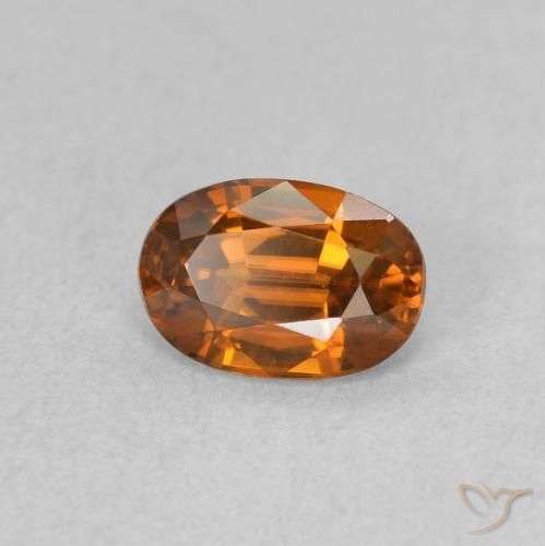 Zircone Arancio Medio naturale da 0.80 ct, Ovale, VVS