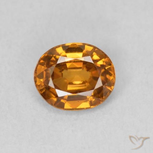 Zircone Arancione marroncino naturale da 0.94 ct, Ovale, VVS