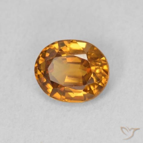 Zircone Arancione marroncino naturale da 0.94 ct, Ovale, VVS