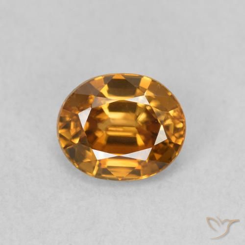 1.02ct Naturale Arancio Medio Zircone, Ovale, VVS