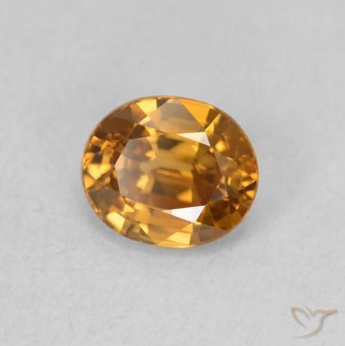 Zircone Arancio Medio naturale da 1.02 ct, Ovale, VVS