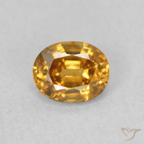 Zircone Marrone dorato naturale da 0.58 ct, Ovale, VVS