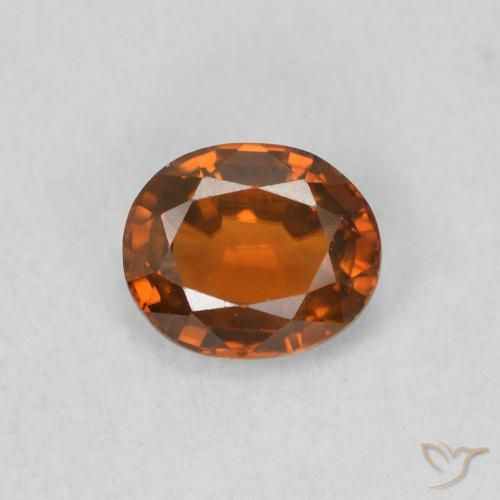 0.87ct Naturale Arancione scuro Zircone, Ovale, VVS
