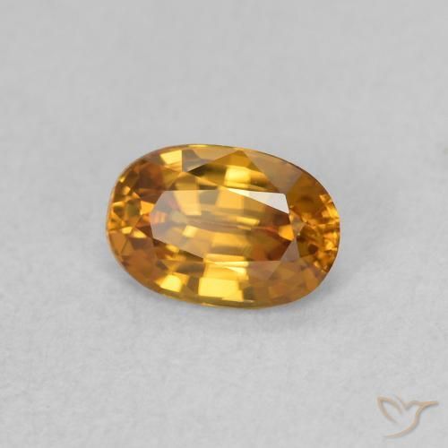 Zircone Arancio Medio naturale da 0.74 ct, Ovale, VVS