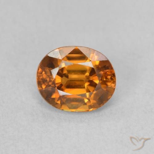 1.10ct Naturale Arancio Medio Zircone, Ovale, VVS